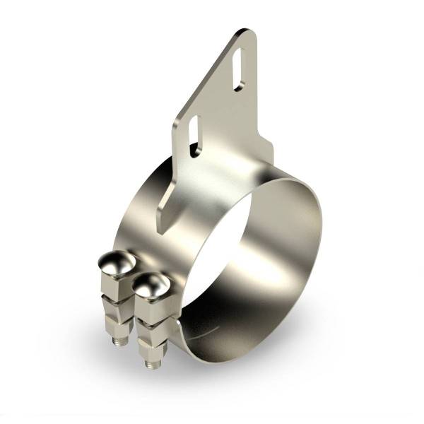 EXFLEX - EXHAUST CLAMP PETERBILT ANGLED BRACKET IN CHROMED STAINLESS