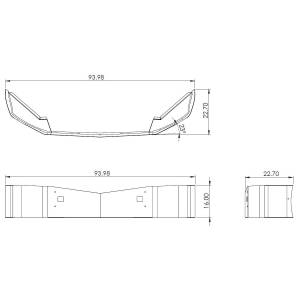 EXFLEX - EXFLEX 16 Inch Chrome SBA Bumper With Tow Holes For Peterbilt 579 SBA - Image 4