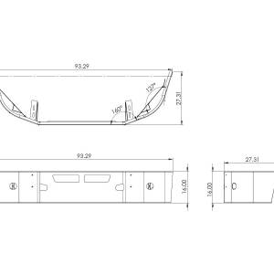 EXFLEX - KENWORTH T660 WRAPAROUND CHROME BUMPER 16" - Image 3
