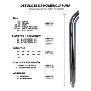 EXFLEX - 8 inch OD Chrome Stack 54 inch West Coast Style - Image 3