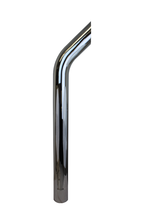 Bull Horn Stack 6" Diameter, 44" Long, Chrome Plain End